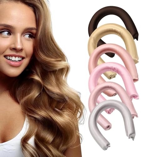 Pacote com 6 modeladores de cabelo sem calor, cachos sem calor durante a noite para todos os tipos d