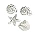 Produktbild Boltze Meerestiere Muschel Schnecke Seestern Silber Kunstharz 4er Set