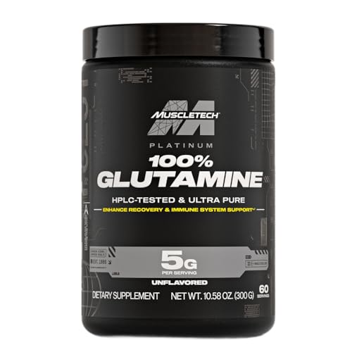 MuscleTech | Platinum 100% Glutamine | L-Glutamine Powder | Post Workout Recovery Drink | Muscle Recovery for Men and Women | Unflavored | 300 grams | 60 servings