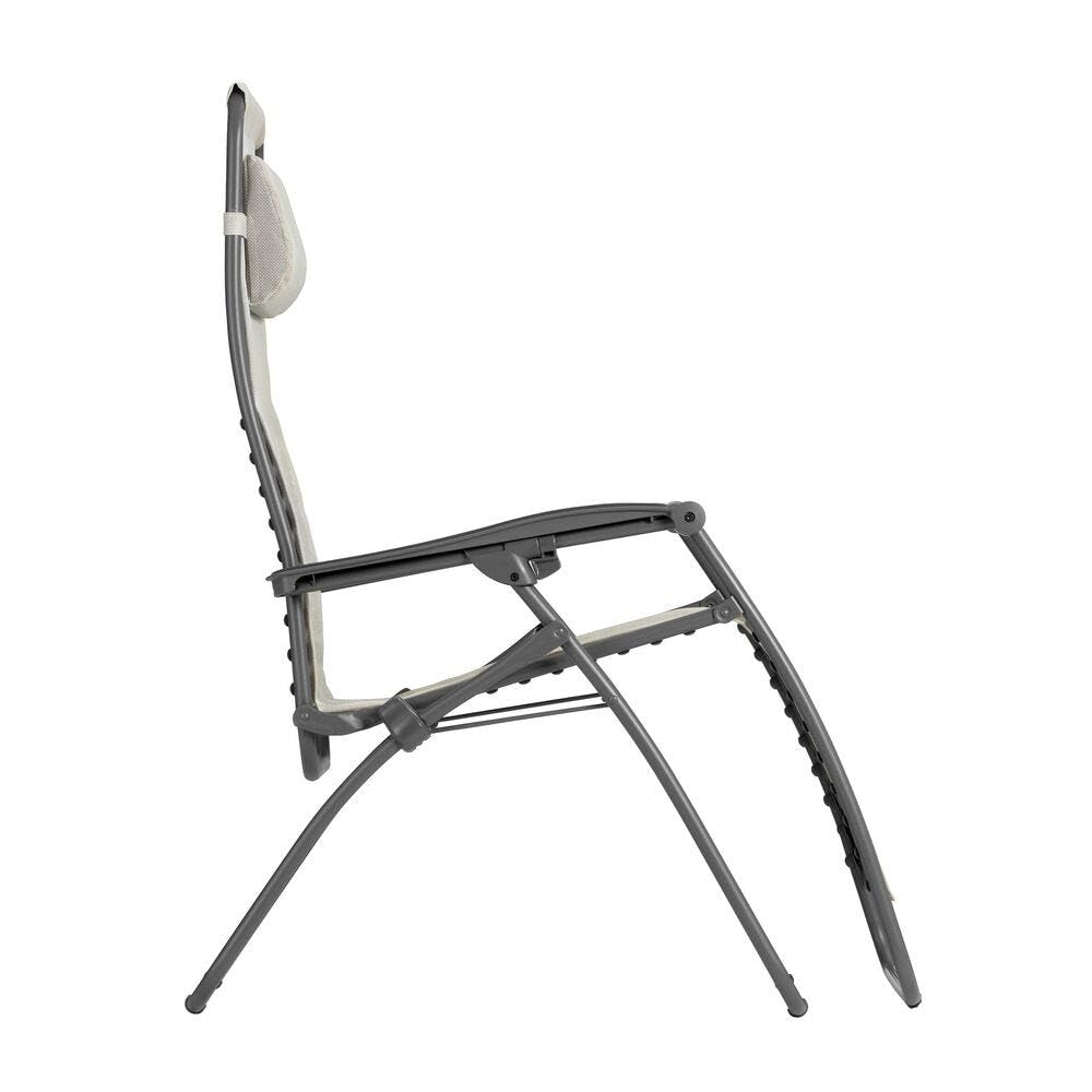 Lafuma Mobilier RSXA Clip - Sillón Relax Cero Gravedad - Silla Larga Plegable Terraza y Jardín - Lona Batyline® Resistente - Transat multiposición, Todo Confort, Fabricado en Francia - Beige Centeno