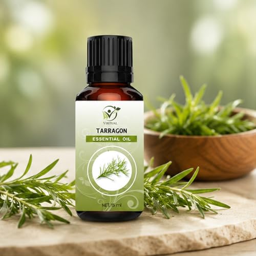 Image of VIRTUAL Tarragon Essential Oil 15ml Pure Aromatherapy Essential Oil for Diffuser Massage Spa Relaxation Home Fragrance and Wellness