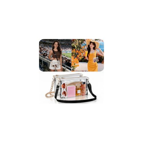 Image of Clear Purse for Women - Clear Bag for Stadium Events, Clear Purse with Detachable Strap, 2 Style to Replace