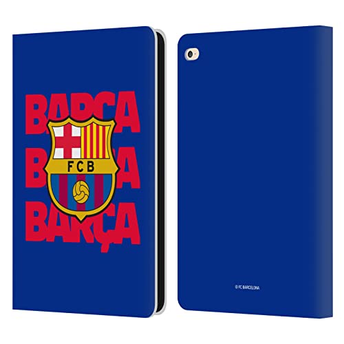 Head Case Designs Licenciado Oficialmente FC Barcelona Escudo del Barça Gráficos Carcasa de Cuero Tipo Libro Compatible con Apple iPad Air 2 (2014)