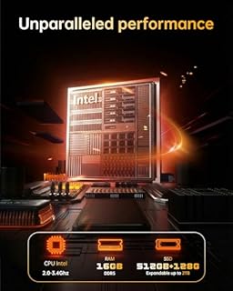 jumper Ordinateur portable de 17,6" avec Office 365, 16 Go de RAM 640 Go de stockage, processeur N95, Windows 11, WiFi 6, Bluetooth 5.2, clavier rétroéclairé, ordinateur portable fin et portable pour