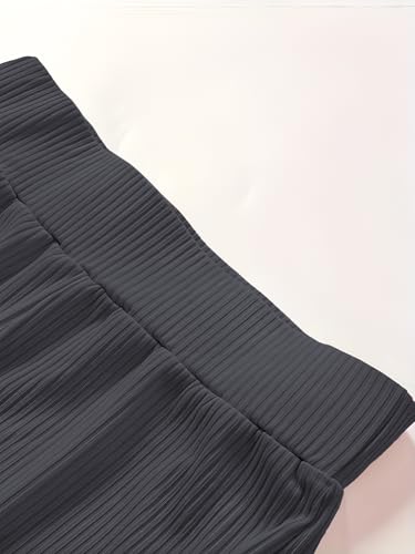 Image of Jawdrobe Women's High Waist Ribbed Flared Pants Stretchable Slim Fit Bootcut Trousers Soft Knit Casual Wear for Daily Office Travel (for Ideal Height 5.3)