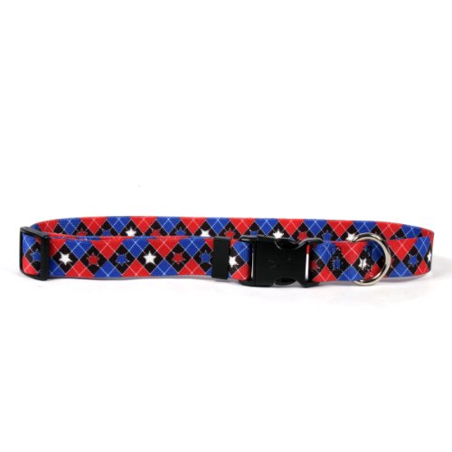 Image of Yellow Dog Design Easy-Snap Pet Collar, American Argyle, Medium 14 inch - 20 inch
