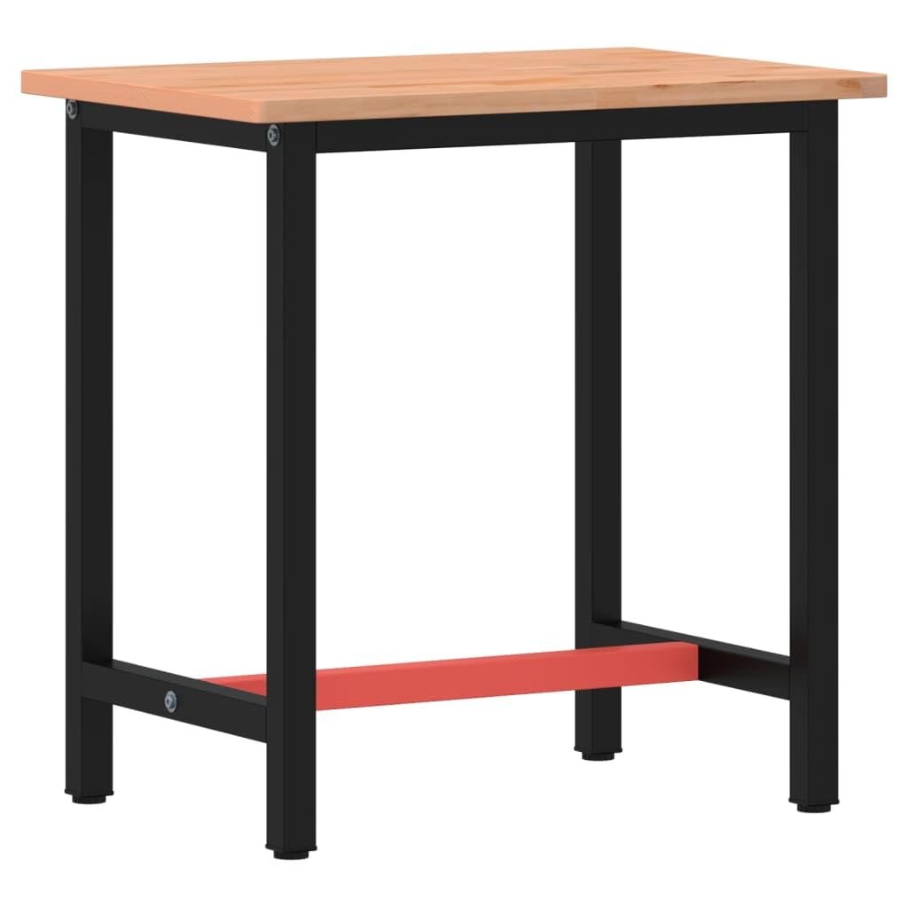 vidaXL Banco de Trabajo, Banco de Herramientas, Mesa Estación de Trabajo, Banco Auxiliar para Bricolaje, Madera Maciza de Haya y Metal