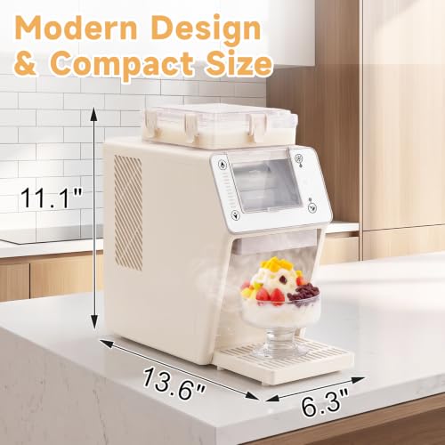 Image of Erivess Shaved Ice Machine, 44LBS /24H Snowflake Maker, No Ice Needed | Auto-Clean Electric Snow Cone Maker with 8-Speed, Ice Shaver Machine With 26oz Tank, Stainless Steel Blade, for Home, Bingsu