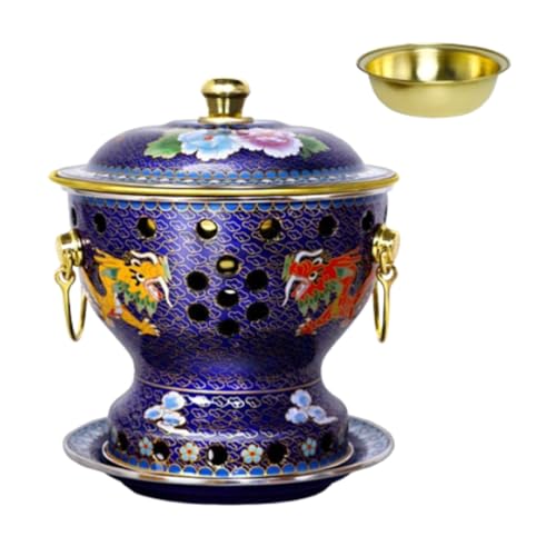 FLXHSA Cloisonne Single Old Traditional Pure Chinese Hotpot Retro Mutton Hot Small Copper Pot Suitable for Family Home Parties,X