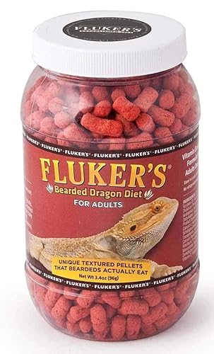 Fluker's Bearded Dragon Food, For Adult Bearded Dragons, Pellet Diet Rich in Protein, Fats, Vitamins, and Minerals, 3.4 oz