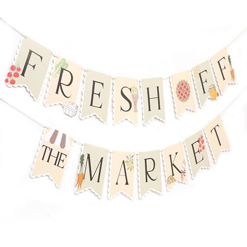 Image of Fresh off the Market Banner - Farmers Market Bridal Shower Banner, She
