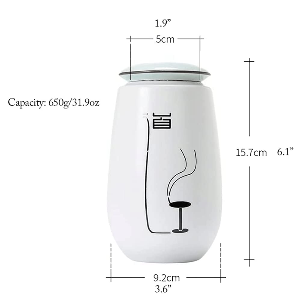 Nuovo Contenitore per la conservazione della Cucina in Ceramica Contenitore per Alimenti Bianco Contenitore per la conservazione dello Zucchero del caffè con Set di coperchi