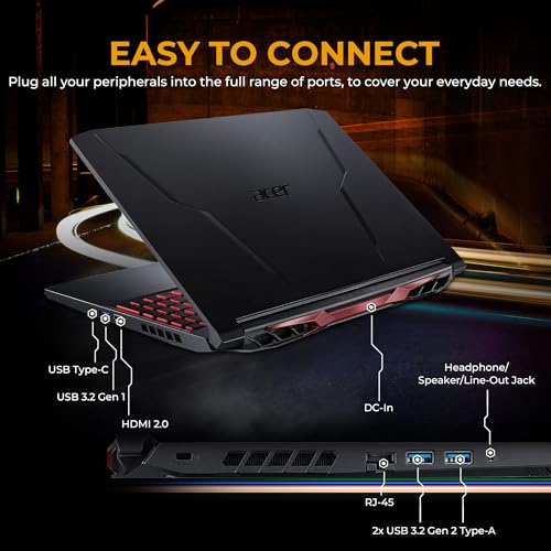 Nitro 5 15,6" FHD 144Hz Gaming Laptop, 32GB RAM, 1TB NVMe SSD, AMD Ryzen 7 5600H, NVIDIA GeForce GTX 1650, Tastiera retroilluminata, WiFi 6, Nero, Windows 11, 128GB Docking Station Set - Notebook - Immagine 8