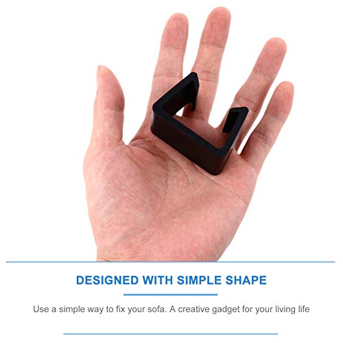 Hemoton 20Pcs Sofá Preto Conectar Grampos para Pátio Sofá Secional Cadeira de Vime Ao Ar Livre Sofá