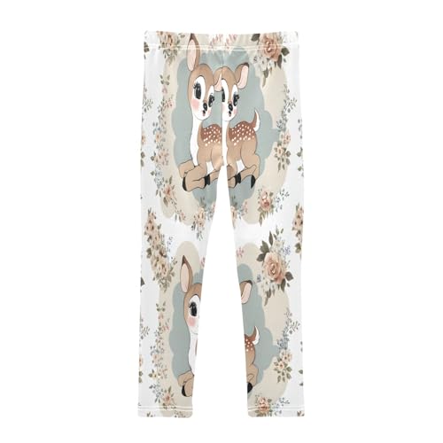 Toddler Girls Leggings Printed Yoga Pants Leggings Cute Vintage Fawn for Kids2