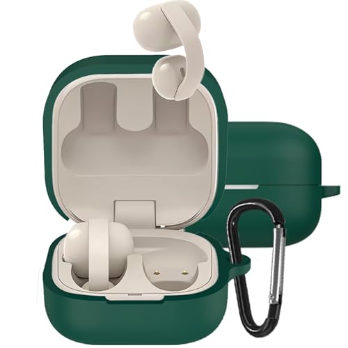 BUITFOU For Sony LinkBuds Clip WF-LC900 �P�[�X �\�j�[ LinkBuds Clip �P�[�X �_�炩�� �V���R���� �����h�~ �L�Y�h�~ �ϏՌ� �h�o �y�� �����[�d�\ �J���r�i�t�� �����h�~(�O���[��)