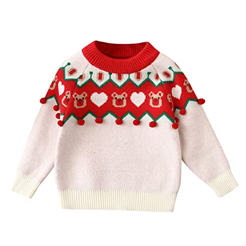 Kids 𝗨gly Christmas Sweater Funny Print Crewneck Knit Pullover Toddler Long Sleeve Cotton Chunky Fall Winter Tops
