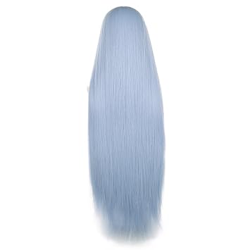 Sky Blue Cosplay Anime Wig Long 39.37 in Straight Hair With Bangs For Halloween Cosplay Party Christmas and Daily Fashion