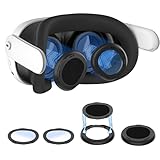 LICHIFIT VRレンズプロテクター·Meta Quest 3対応 マグネット式ブルーライトカットレンズ、レンズカバー付き マグネット 眼鏡スペーサー 眼鏡がVRレンズに傷つくのを防ぐ レンズスクラッチ防止 傷防止 近視 アクセサリー
