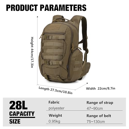 Mardingtop Tactical Backpack for Men,Military Molle Backpack for Hiking,Motorcycle Backpack,28L EDC Backpack - Image 3