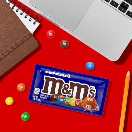 M&M'S Caramel Chocolate Candy, Made with Real Caramel and Milk Chocolates, 24 Count, 1.41 oz Candy Gifts
