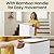 efluky Slim Laundry Basket with Lid, Narrow Laundry Hamper with Removable Bag, Skinny Dirty Clothes Basket with Bamboo Handles for Bathroom, Bedroom & Laundry Room, 75L White