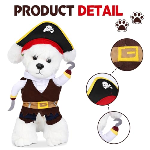 Gobwcot DOG PIRATE COSTUME Funny Dog Cat Clothes Outfit Pet Halloween Cosplay Costumes Dress thumb #4