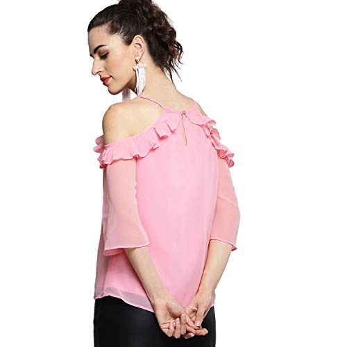 Image of Carlton London Women's Solid Regular Fit Blouse