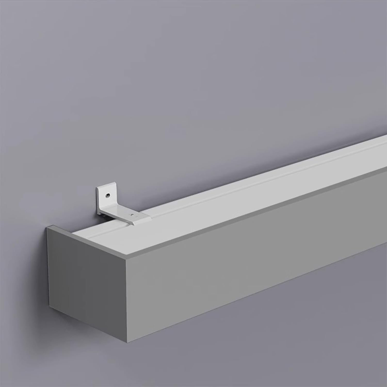 Heavy-Duty wall-Mounted Curtain Rail System for Bay Windows, Gray Decorative Curtain Panel, 4.8 m (15.7 ft) Single Rail rods for Bedroom and Living Room