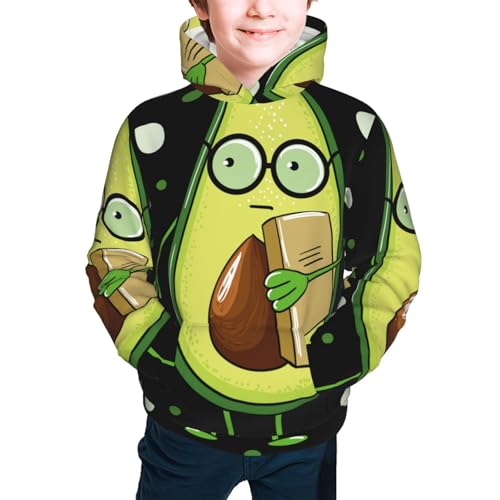 Avocado with Glasses Kid Hoodies Boys Sweatshirts Girls Pullover with Pocket3