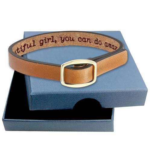 meiguih Beautiful Girl You Can Do Amazing Things Leather Bracelet,