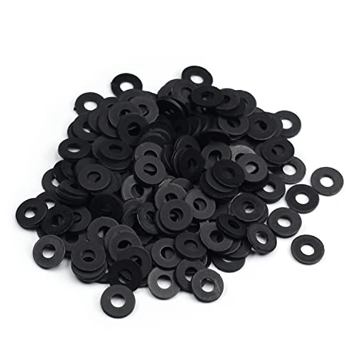 Image of Othmro 50Pcs Nylon Plastic Flat Washers M3 6mm OD 3mm ID 1mm Thickness Crush Screw Washer for Faucet Pipe Water Hose Electrical Connections on Household Commercial Appliances Black