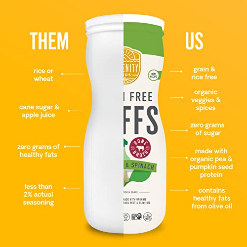 Serenity Kids 6+ Months Grain Free Puffs Toddler & Baby Snack | No Added Sugar, Gluten & Rice Free, Allergen Free | Made With Organic Cassava, Veggies, And Herbs | Broccoli & Spinach | 6 Count #TOP3