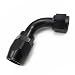 Upgr8 Universal Aluminum Oil / Fuel / Water / Fluid / Air Line Hose End Fitting (-8AN Swivel, 90 Degree Black)