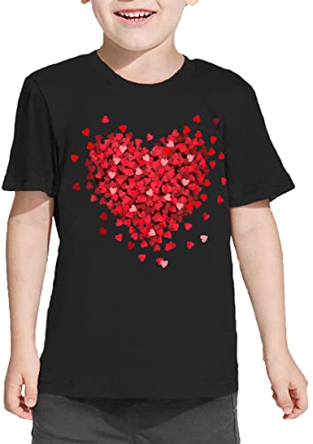 Image of LAZYCHILD Kids Valentine Shirt Girls Valentines Day Shirts Heart Graphic Long Sleeve Striped Tee Tops 5-14 Years