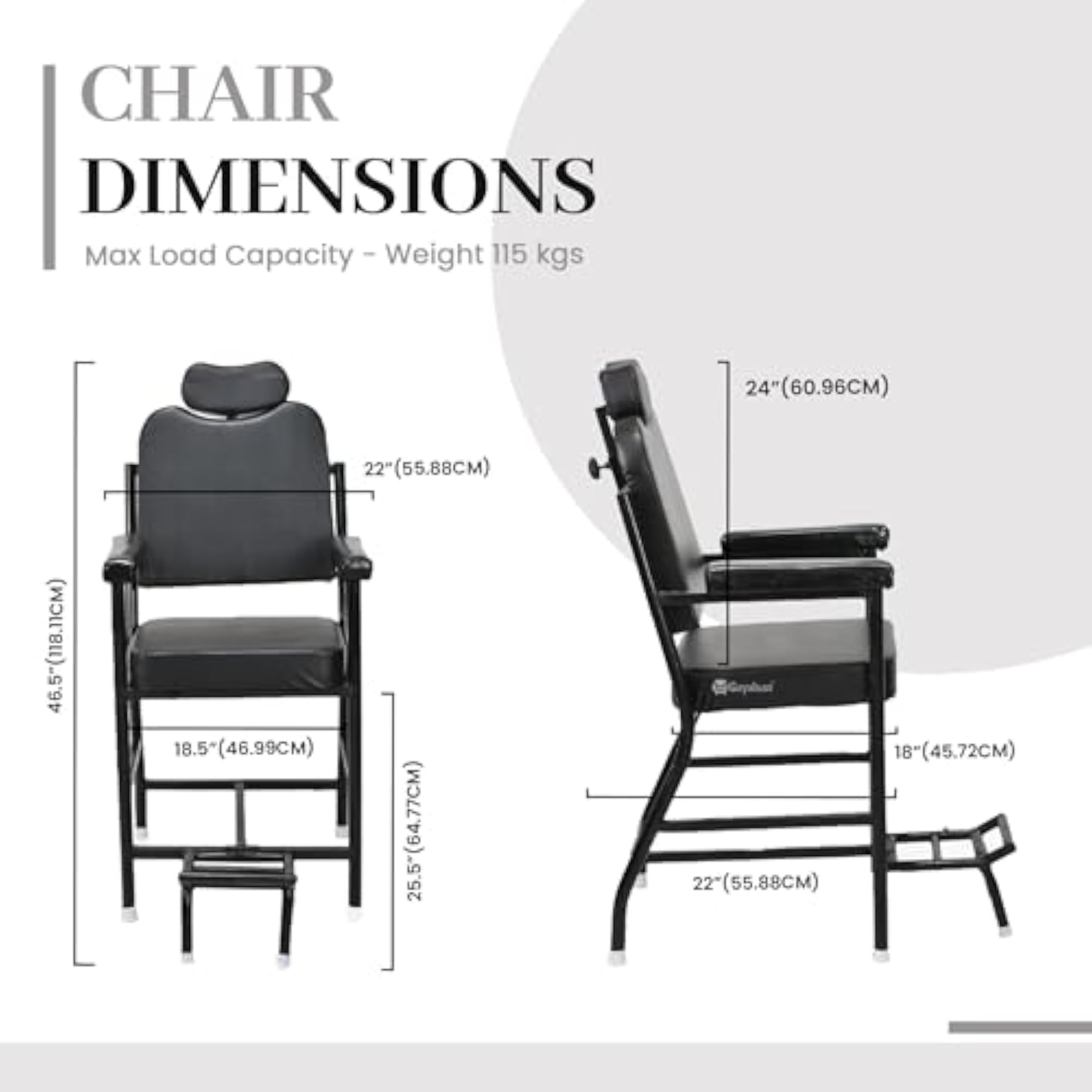 Beauty Parlor Chair with Cushioned Back Seat