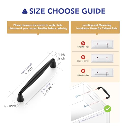 Image of Ravinte 20 Pack 3-1 /2 Inch Matte Black Kitchen Cabinet Handles Solid Zinc Alloy Cabinet Pulls Cupboard Hardware Drawer Handles