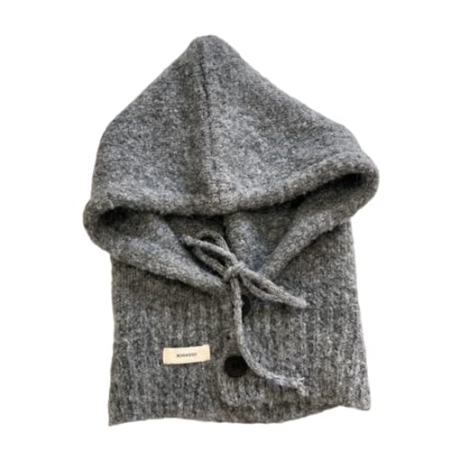 Vreplrse Wintermaske Grau Strick Kapuzenmaske