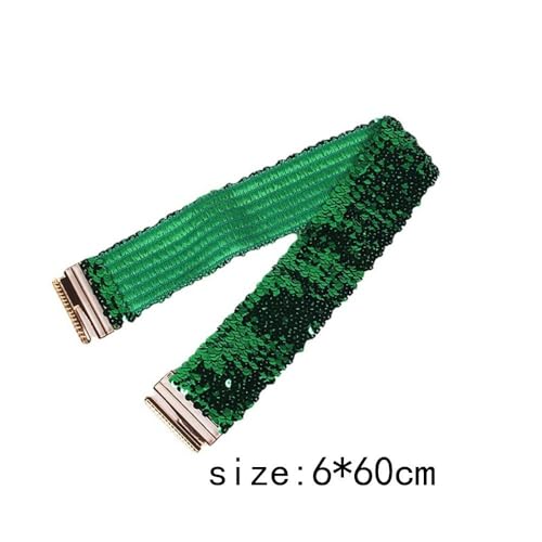 Special Design Elastic Eye Catching 60cm Dresses Disc Belts Wide Waist Belt Shinny Waistband Sequin Stretch Belt(60x6cm-D)2