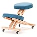WYJW Ergonomischer Kniestuhl Höhenverstellbare orthopädische Haltung Holzhocker Nackenschmerzen & Wirbelsäulenspannungsentlastung Kniesitz Office Balance Massagestuhl (Farbe: Blau)