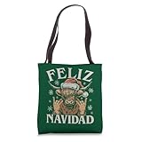 Feliz Navidad Meme Emo Highland Cow Funny Meme Christmas Tote Bag