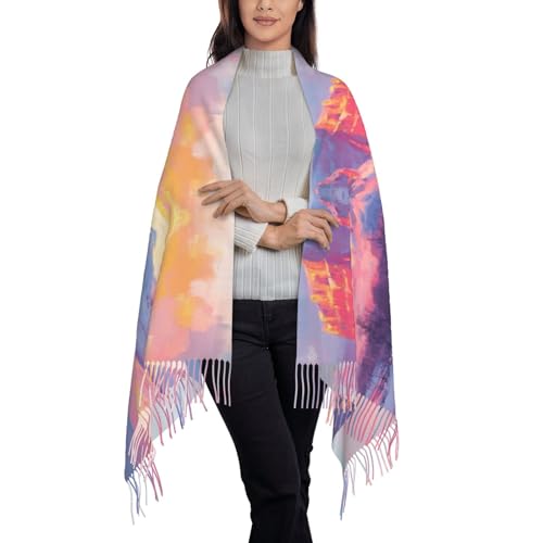 snow capped mountains Scarf shawl, tassel scarf, tassel shawl, tassel scarf2