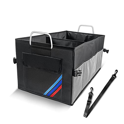 Junsungo Car Trunk Organizer, Portable, Collapsible, Waterproof, Oxford Cloth, Aluminum Handle, Ideal for SUVs, Cars, Camping, Storage