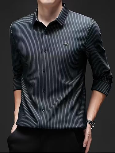 Image of Lymio Men Shirt || Striped Shirt for Man || Full Sleeve|| Premimum Casual Style (Royal)