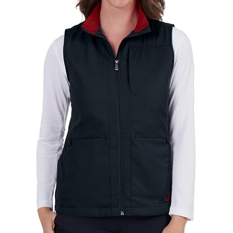 SCOTTeVEST Best Travel Vest for Women - 24 Hidden Pockets - Water Repellent for Travel & More (Black/Jam, Large) Cover