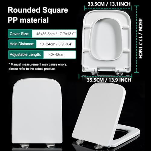Abattant de WC universel carré blanc en polypropylène 04A - 3