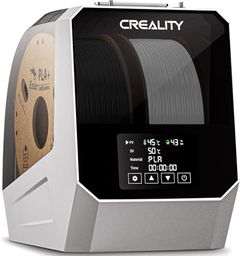 Creality 公式 Space PI フィラメントドライヤー 2ロール容量 PTC ヒーター付き 360° 高速加熱 ファン付き 45℃ ~70℃ 温度調節可能 4 インチ LCD タッチ スクリーン 3D プリント用デュアルスプール 1.75/2.85mm PLA PETG ABS ナイロン PA TPU材料用 アップグレードフィラメント脱水機 収納ボックス フィラメント乾燥機