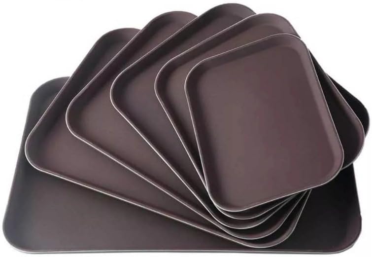 B&S Non-Slip Rectangular Tray 25x35cm 2pcs – Durable Brown Plastic Serving Tray with Anti-Slip Surface for Cafes, Restaurants, Hotels & Home Use – Lightweight & Easy to Clean (35 * 45CM)