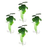 SOLUSTRE 1 Satz Lotus Dekoration Aquariumdekor Fischtankdekoration Aquarium Blume Kunstpflanze Schwimmende Ornamente Für Aquarien Aquarienbecken Plastikblume Green 4 Stück