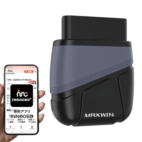 MAXWIN OBD2 �f�f�@ AI�̏�f�f �A�_�v�^�[ �X�L�����c�[�� �g�����X�~�b�V���� Bluetooth5.1 ABS�̏�f�f �G�A�o�b�O�̏�f�f �����ԃV�X�e�����j�^�����O �_�b�V���{�[�h�\���@�\ ���[�^�[�\���@�\ ���{���p�A�v���Ή� OBD2